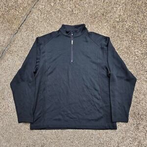 Vtg Y2k NIKE GOLF Black Mesh Athletic Golf Techwear 1/4 Zip Sweatshirt XL